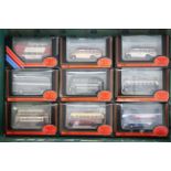 Sixteen Gilbow Exclusive First Edition scale model ‘buses, each with window box.