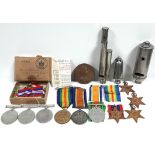 A First World War pair awarded to L. Cpl. H. M. Treble, R. M. L. I., Victory Medal & British War