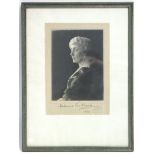 A black & white photograph of Helena Victoria autographed & dated 1920, 7½” x 5½”, in glazed frame.