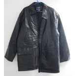 An Italian black leather gent’s jacket (size XL).