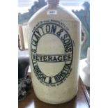 A Price of Bristol large stoneware flagon “S. CLAYTON & SONS BEVERAGES, LONDON & BRISTOL” (No.