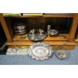 Various items of platedware & cutlery.