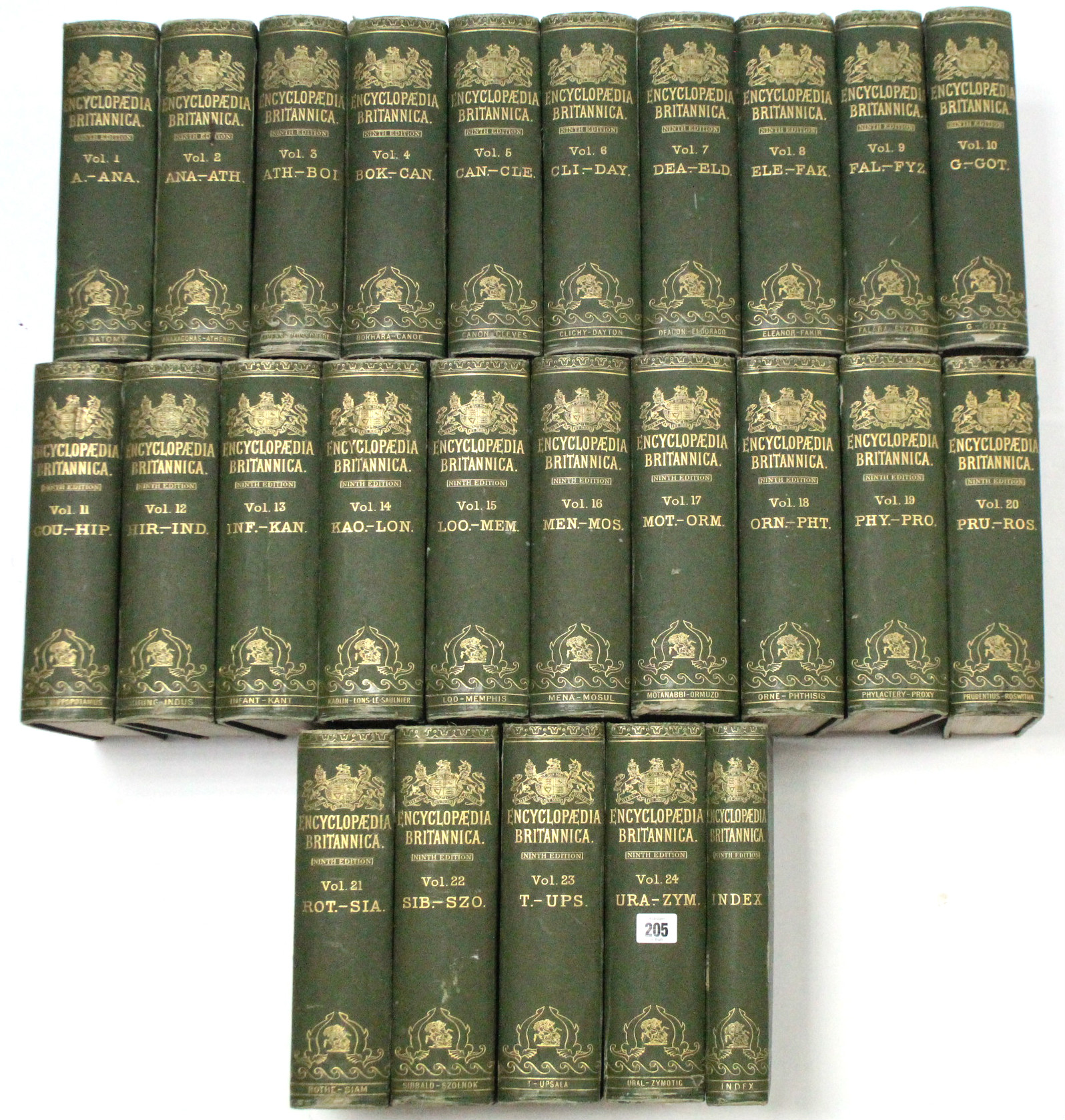 A set of twenty-five volumes “Encyclopaedia Britannia” (ninth edition)