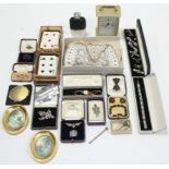 A Longines ladies wristwatch in 9ct gold case; together with various items of costume jewellery; a