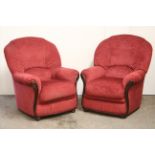 *LOT WITHDRAWN* A modern three-piece suite upholstered burgundy velour, comprising a two-seater
