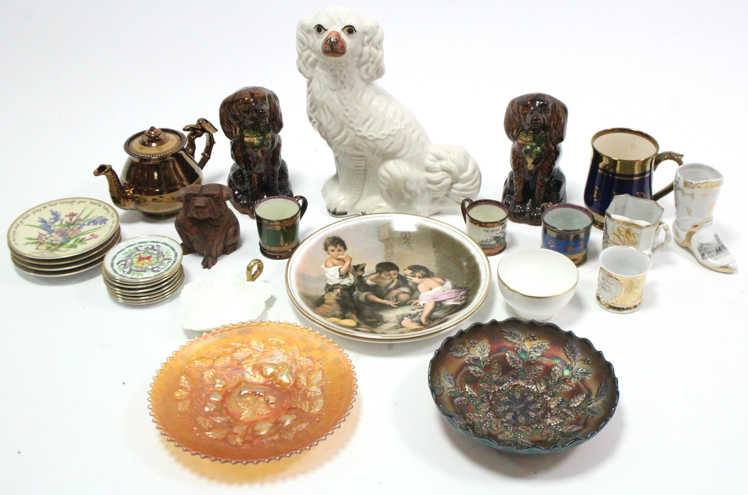 Various items of decorative china; pottery; & glassware, etc. part w.a.f.