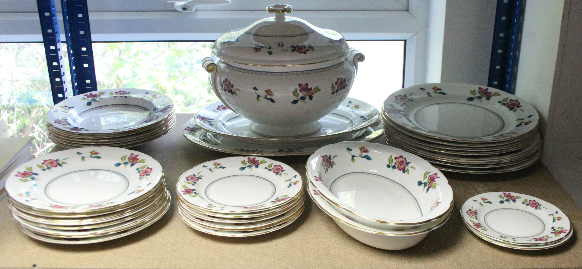 Approximately sixty items of Wedgwood bone china "Chinese Flowers" pattern dinnerware.