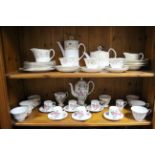A Royal Worcester bone china “Pompadour” pattern thirty-three piece part dinner, tea & coffee