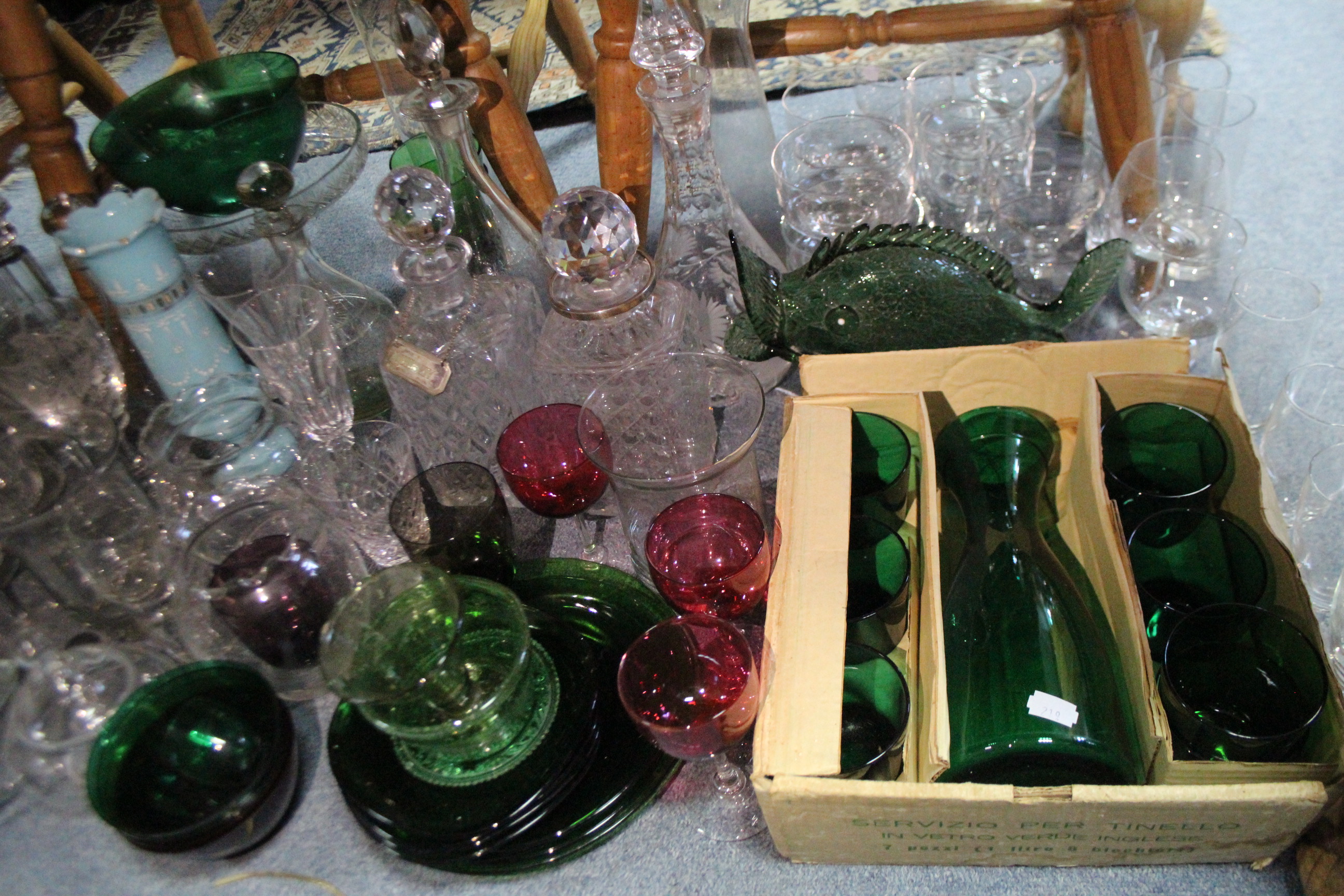 Seven glass decanters; & various other items of glassware. - Image 2 of 5