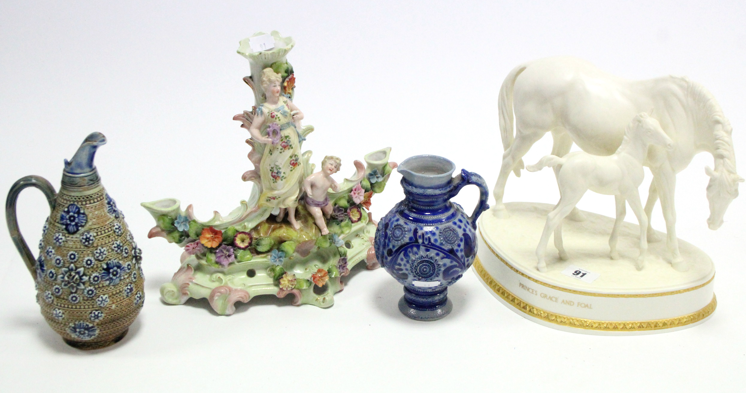 A Royal Worcester bone china limited edition classic sculpture titled: “Prince’s Grace & Foal” (Ltd.
