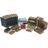 Various antique leather bound & other volumes.
