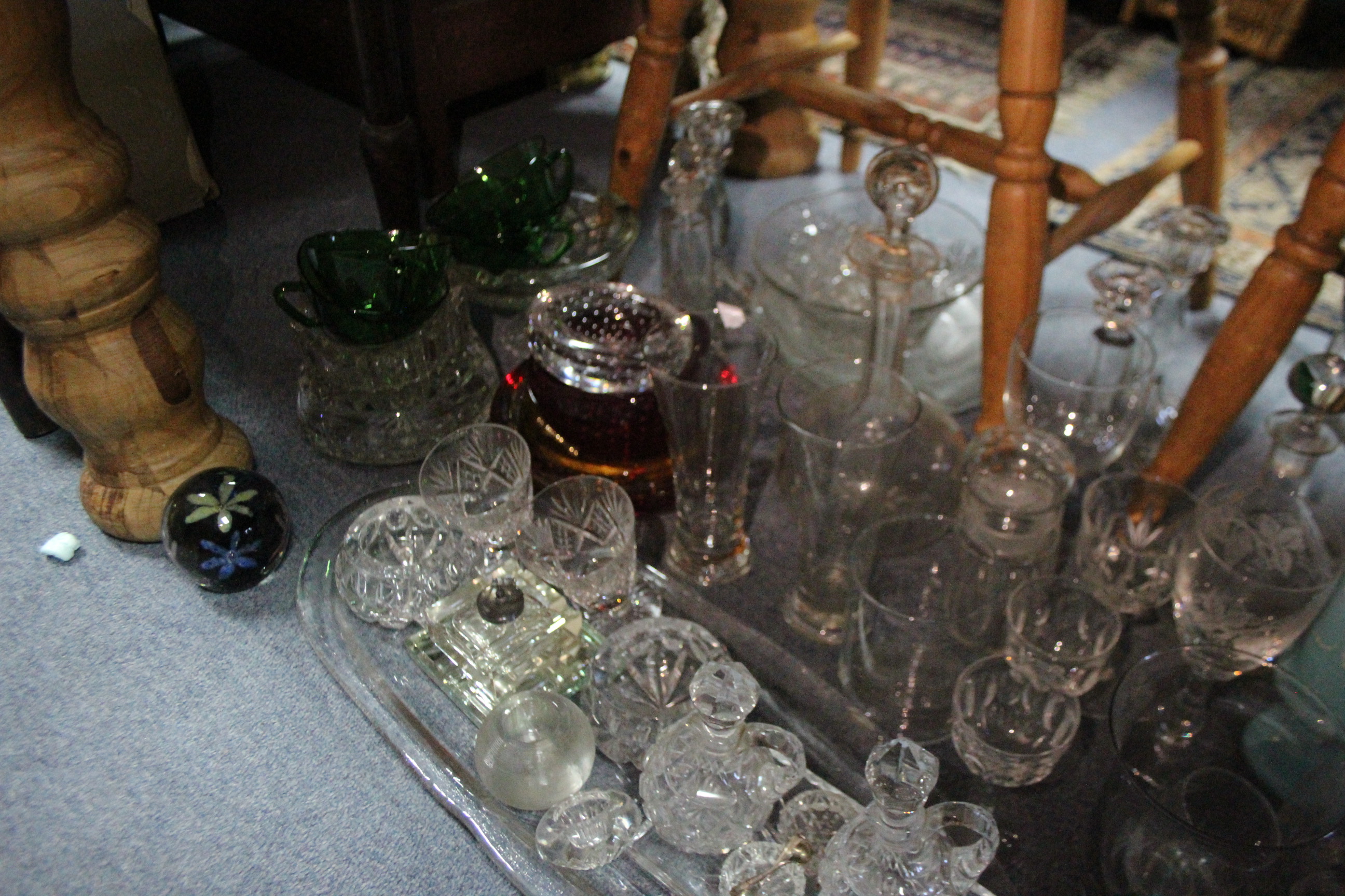 Seven glass decanters; & various other items of glassware. - Image 4 of 5