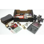 Various artists’ paints; calligraphy sets; inkwells; etc.
