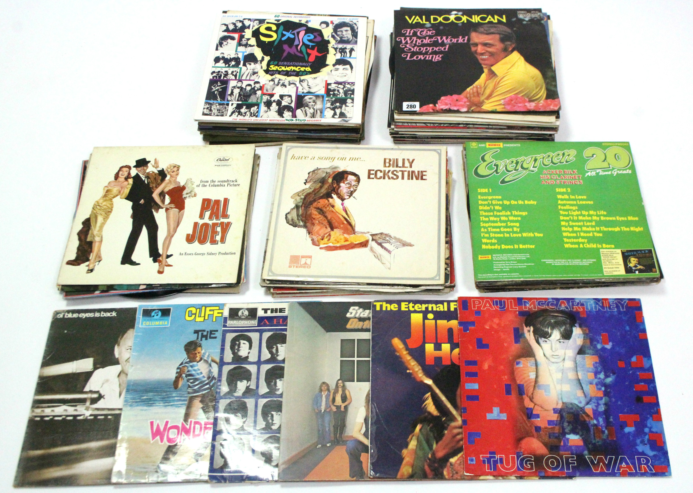 Approximately seventy various L. P. records – pop, classical, etc.