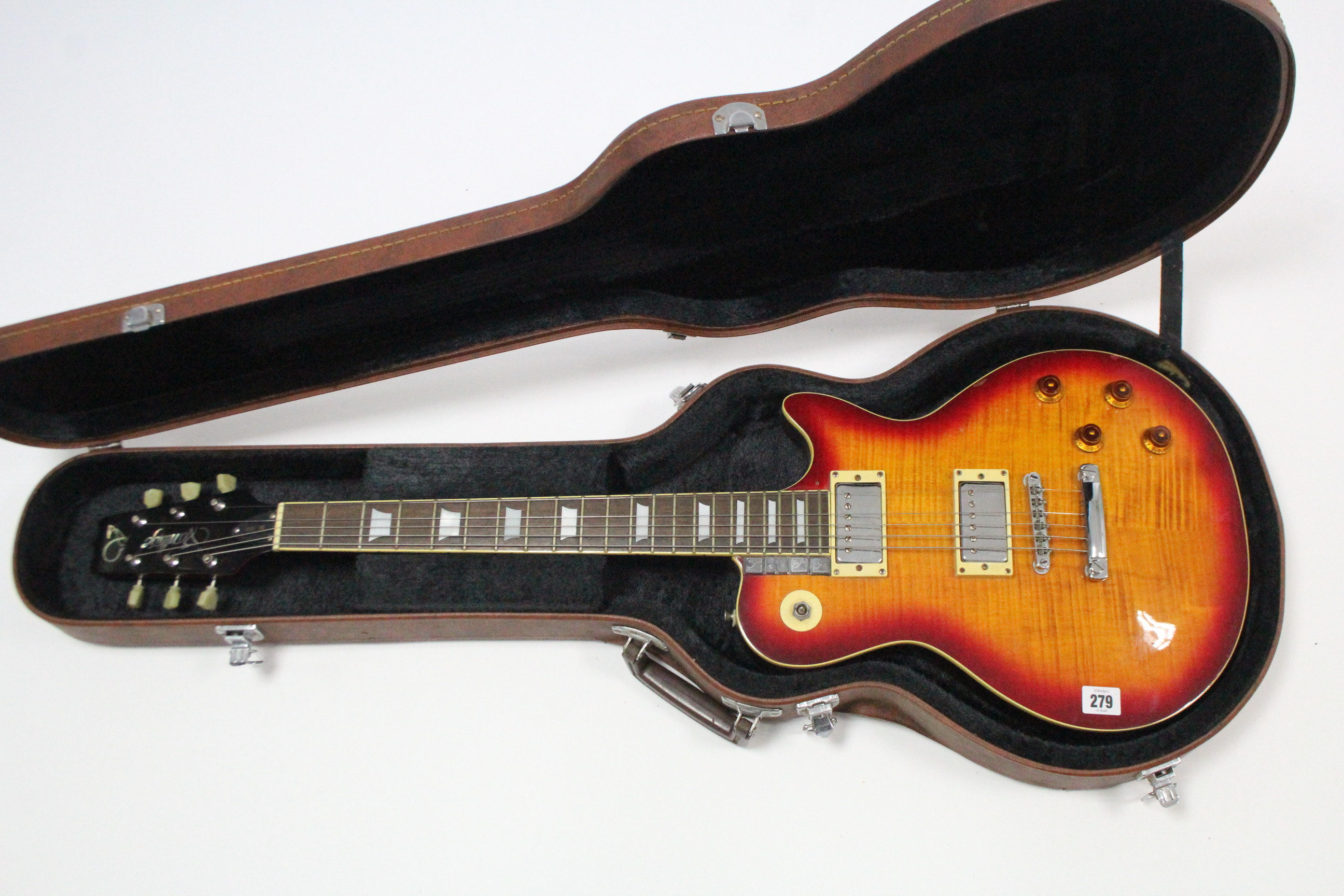 A Vantage six-string electric guitar, with fibre-covered case. - Image 2 of 4