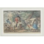 A set of four 19th century hand-coloured hunting engravings after Rowlandson titled: “Morning”, “