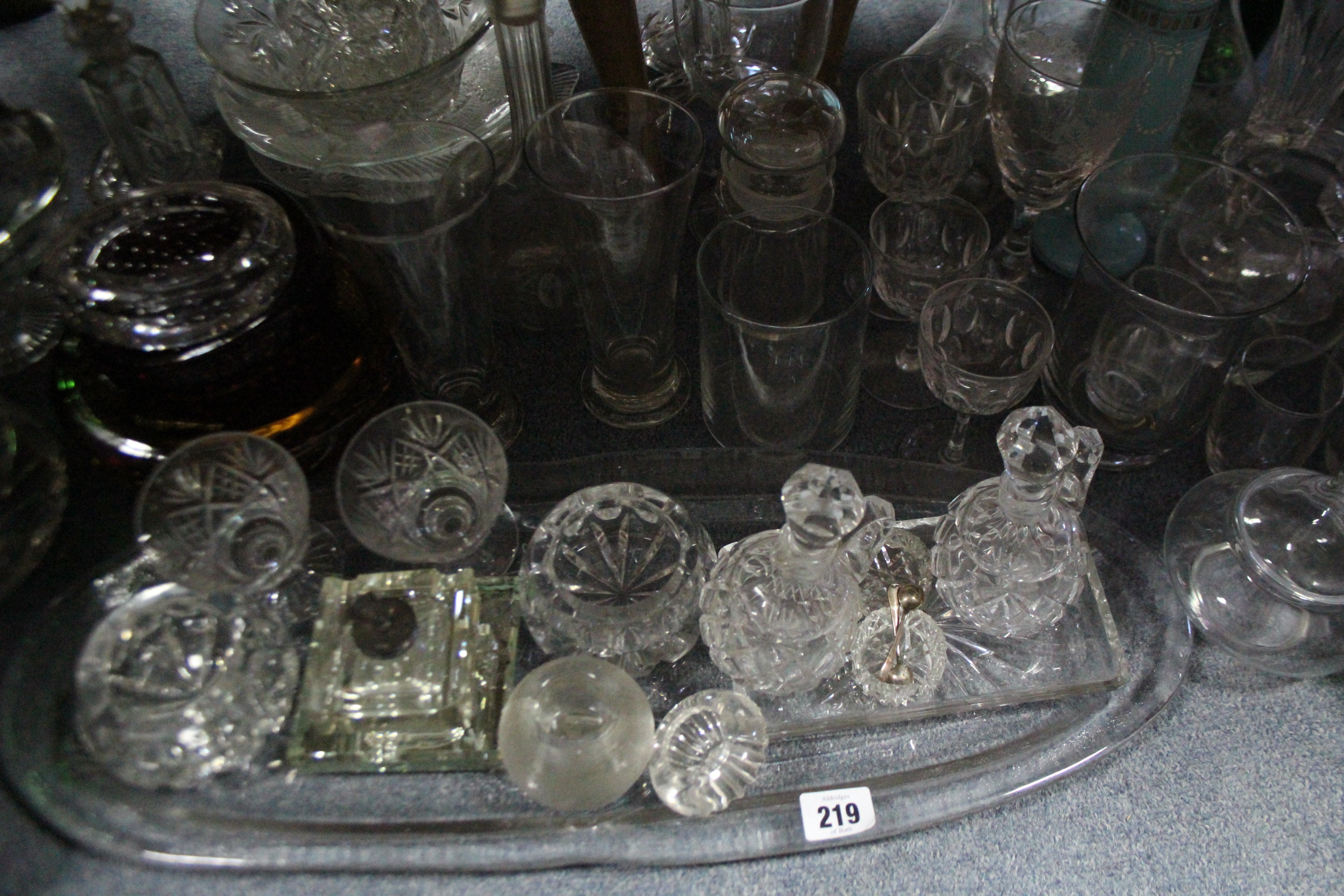 Seven glass decanters; & various other items of glassware. - Image 5 of 5