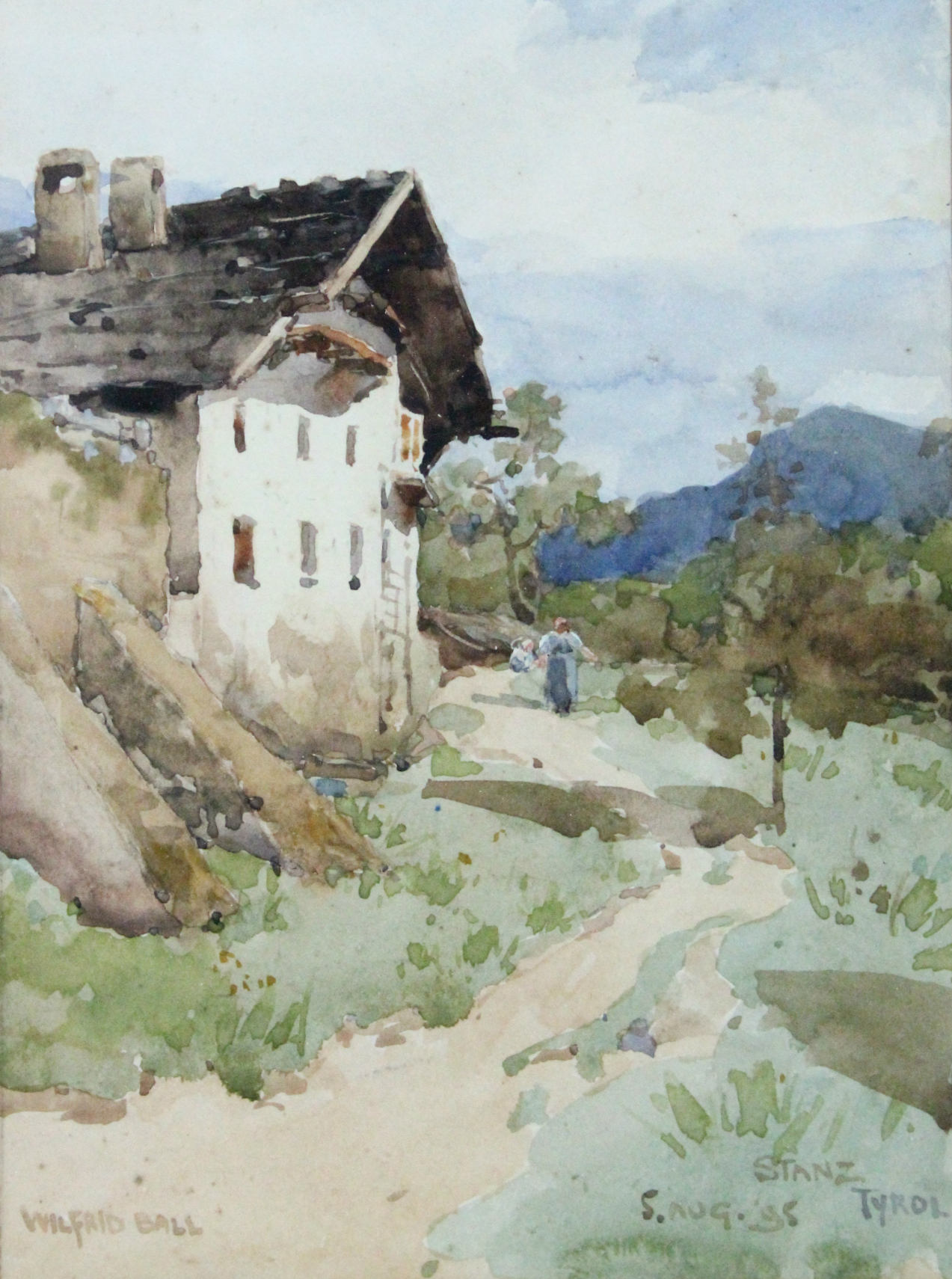 BALL, Wilfred Williams (1853-1917). A chalet at Stanz, Tyrol; signed, inscribed, & dated 5th Aug. (