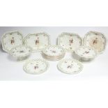 A Wedgwood & Co. “Imperial Porcelain” dessert service with floral decoration, comprising a pair of