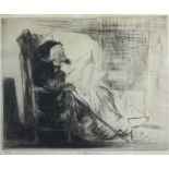 BLAMPIED, Edmund (1886-1966). A figure study, titled: “Marriages, Births, & Deaths”. Black & white