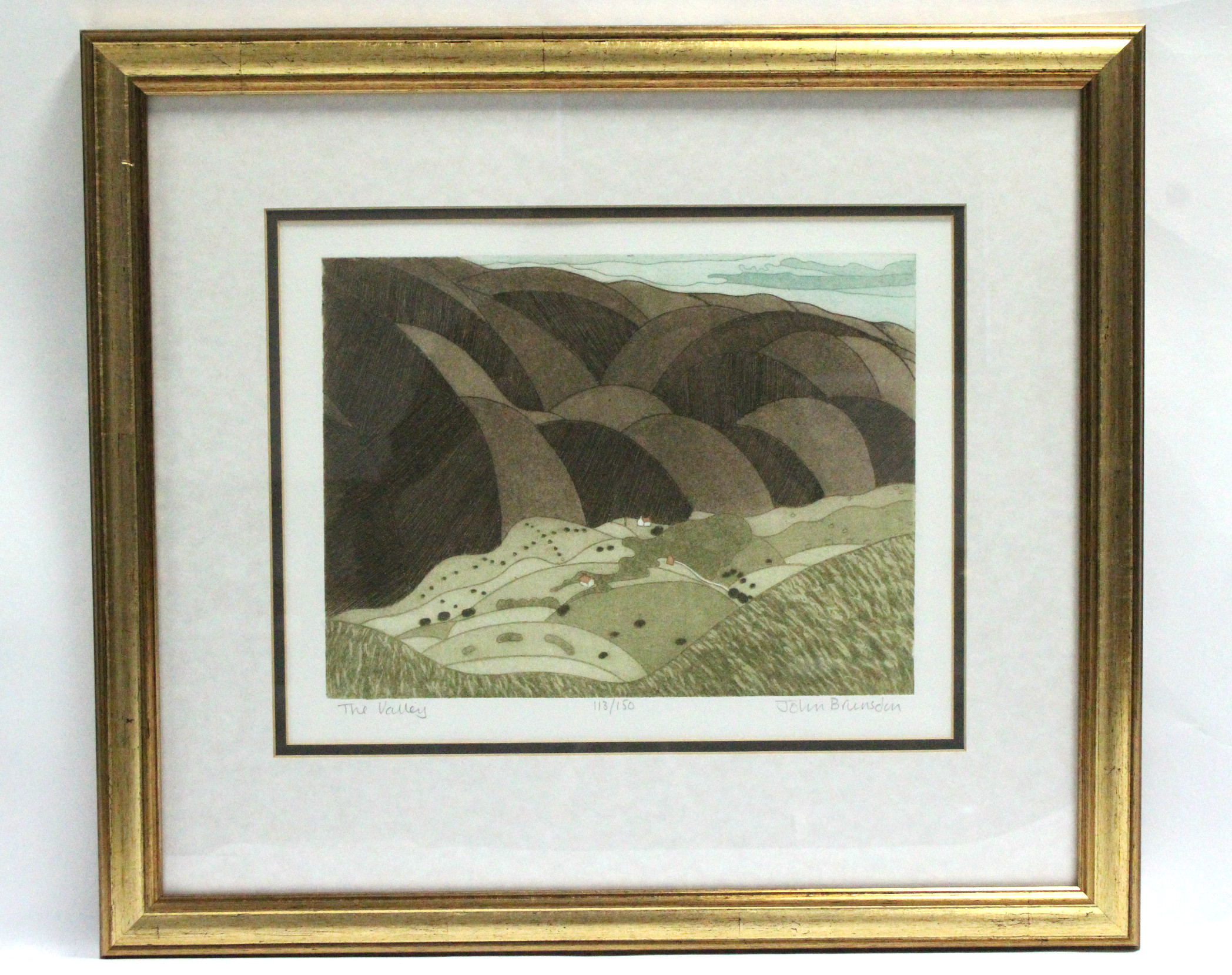 BRUNSDON, John (1933-2014). “Glaciated Valley” (12/15), & “The Valley” (117/150); coloured etchings, - Image 4 of 4