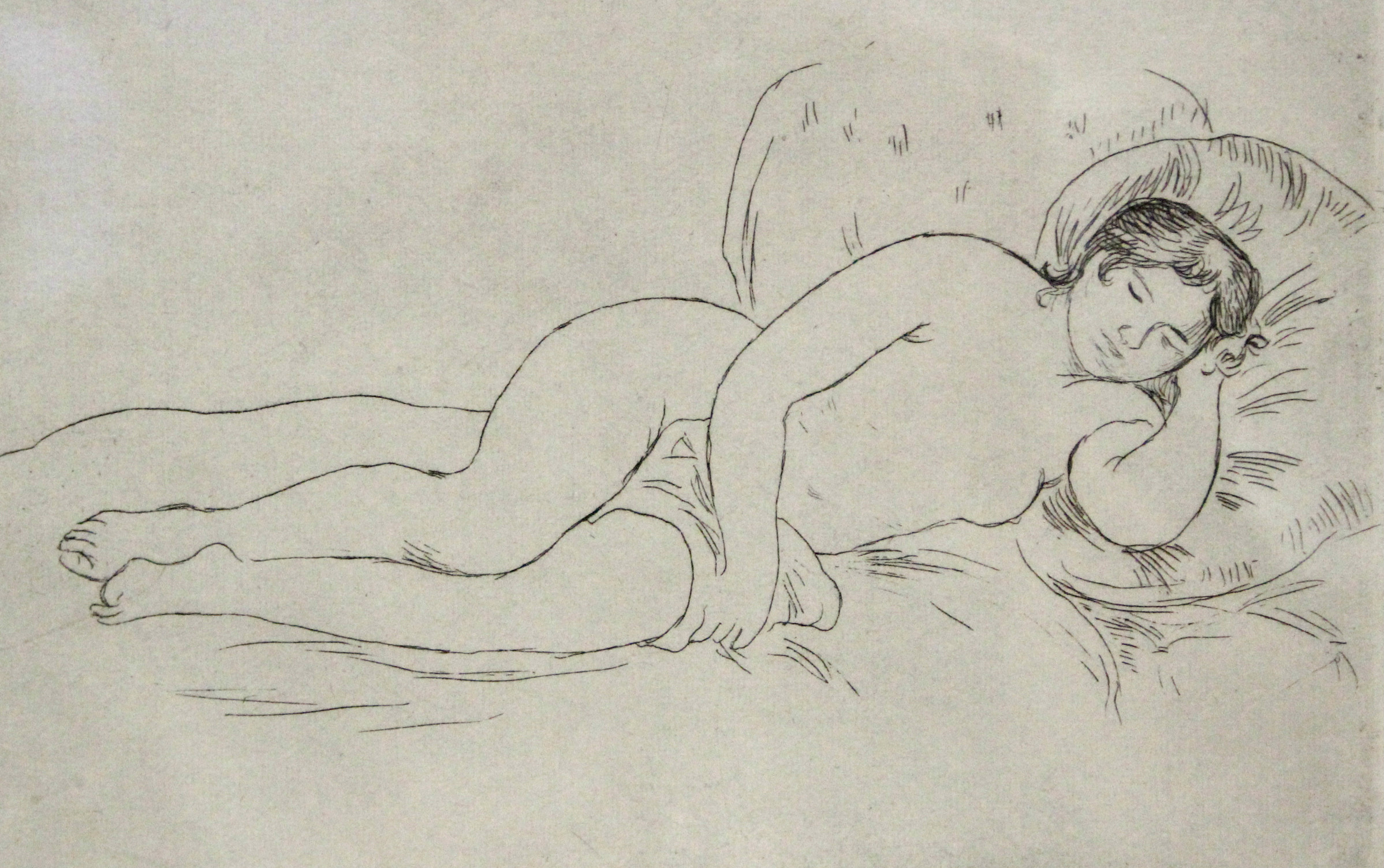 RENOIR, Pierre-Auguste (1841-1919). "Femme Nue Couchée”, 2nd plate, D 14; 5¾” x 8¼”. (Purchased