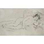 RENOIR, Pierre-Auguste (1841-1919). "Femme Nue Couchée”, 2nd plate, D 14; 5¾” x 8¼”. (Purchased