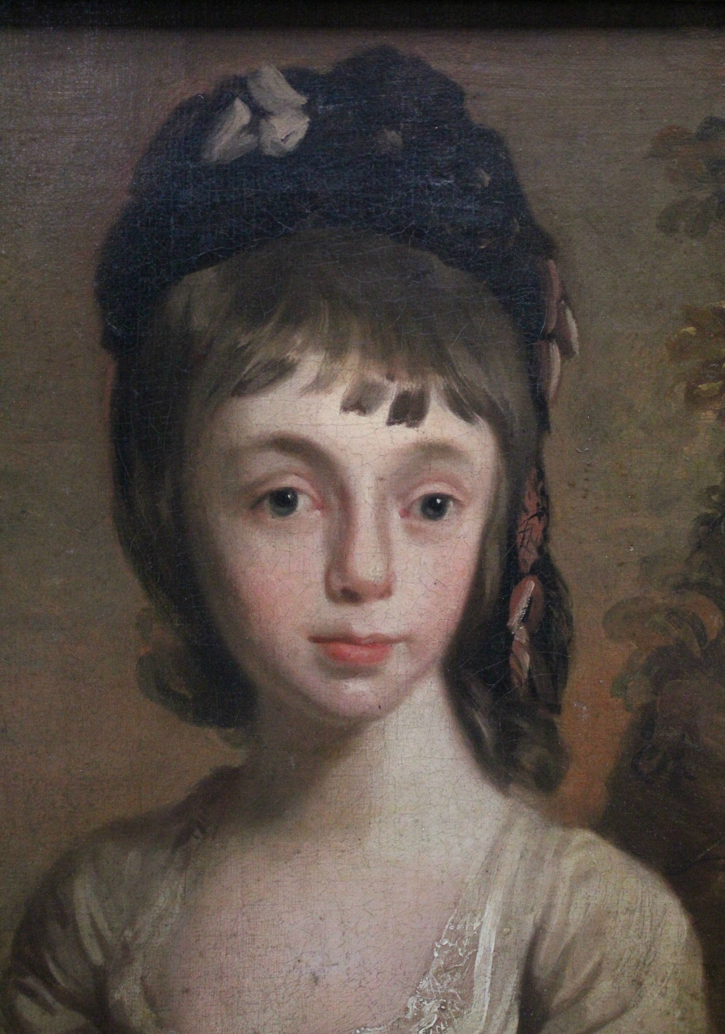 ENGLISH SCHOOL, late 18th century. A half-length portrait of a girl holding a bird’s nest & eggs - Image 4 of 5