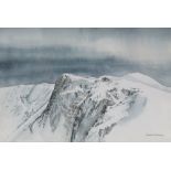 BELLAMY, David (Born 1943). Two Welsh mountain landscapes, “Yogolion Duon”, 8½” x 12½”, & “Crib