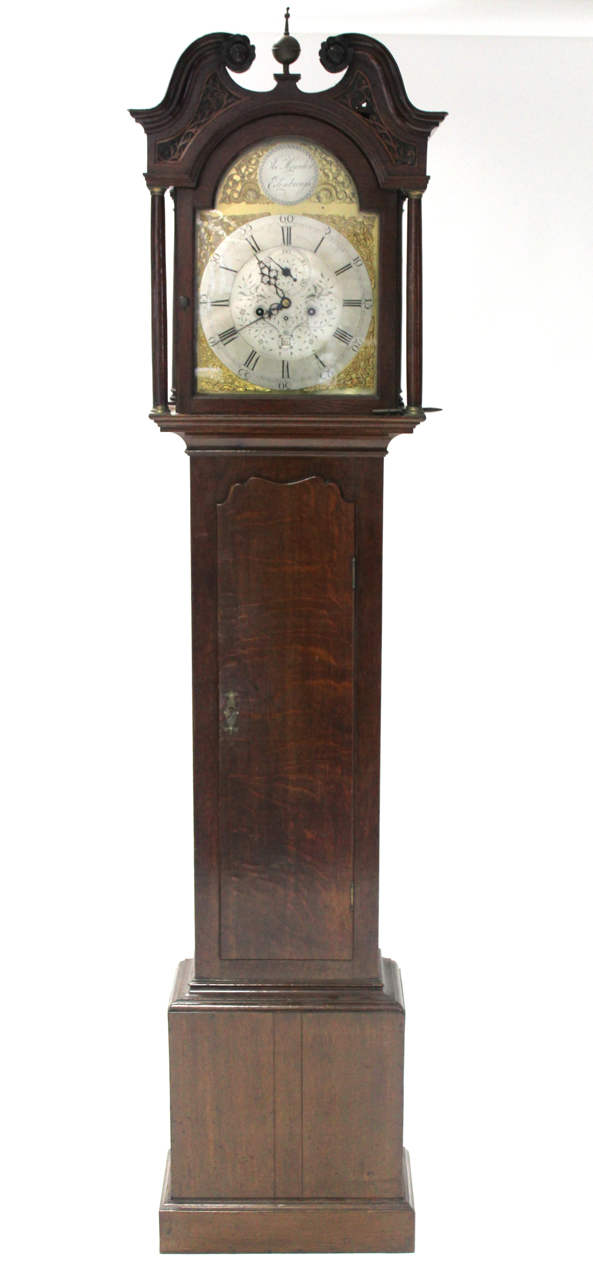 An 18th century longcase clock, the 12” brass & silvered dial signed: “Jas. Howden, Edinburgh” in