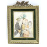 LAPONT, H. A group portrait miniature of Lady Smyth & her children, signed: 6¼” x 4½” (w.a.f.); in