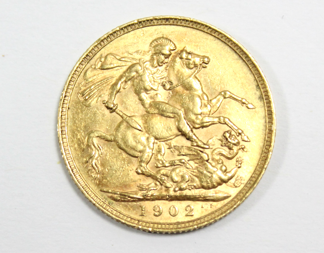 An Edwardian sovereign, Perth mint; 1902.