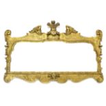 A PAIR OF QUEEN ANNE STYLE CARVED GILTWOOD FRAME WALL MIRRORS, each with surmount of Prince of Wales