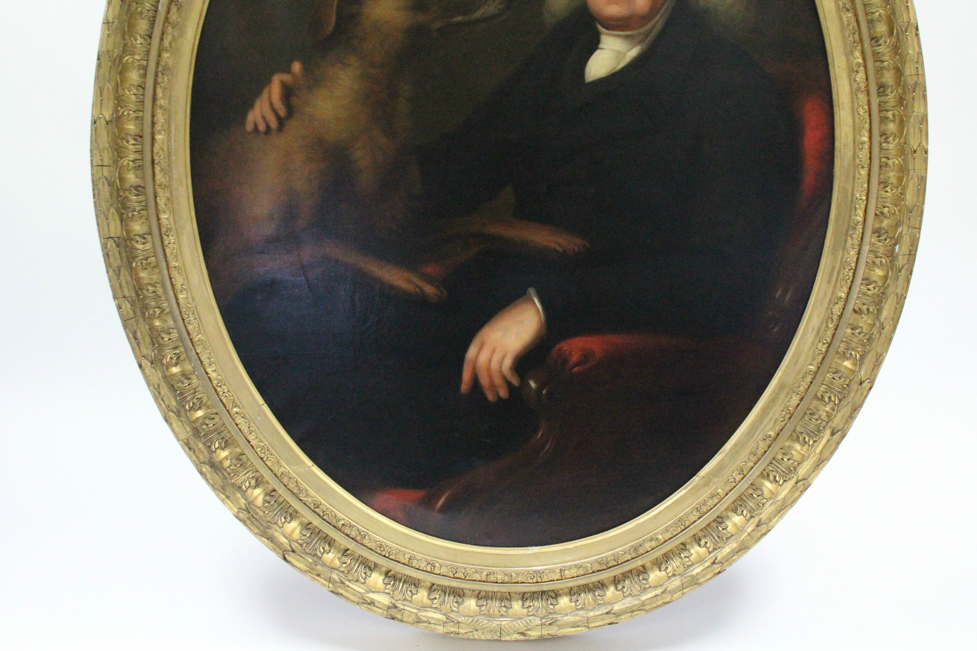 ENGLISH SCHOOL, mid-19th century. A half-length portrait of an elderly gentleman seated in an - Image 4 of 7