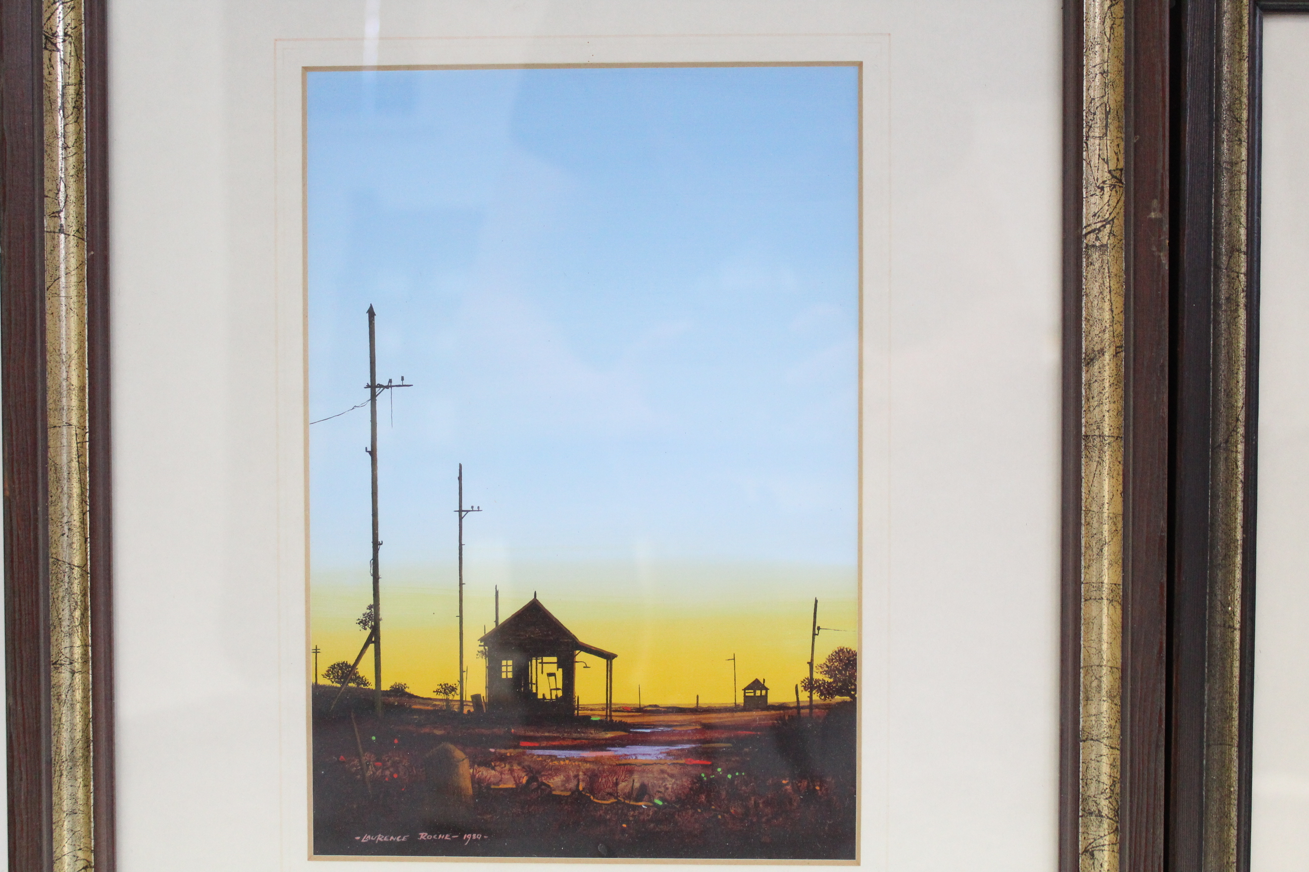 ROCHE, Laurence (Born 1944). A steam locomotive silhouetted against the evening sky, titled: “ - Image 3 of 4