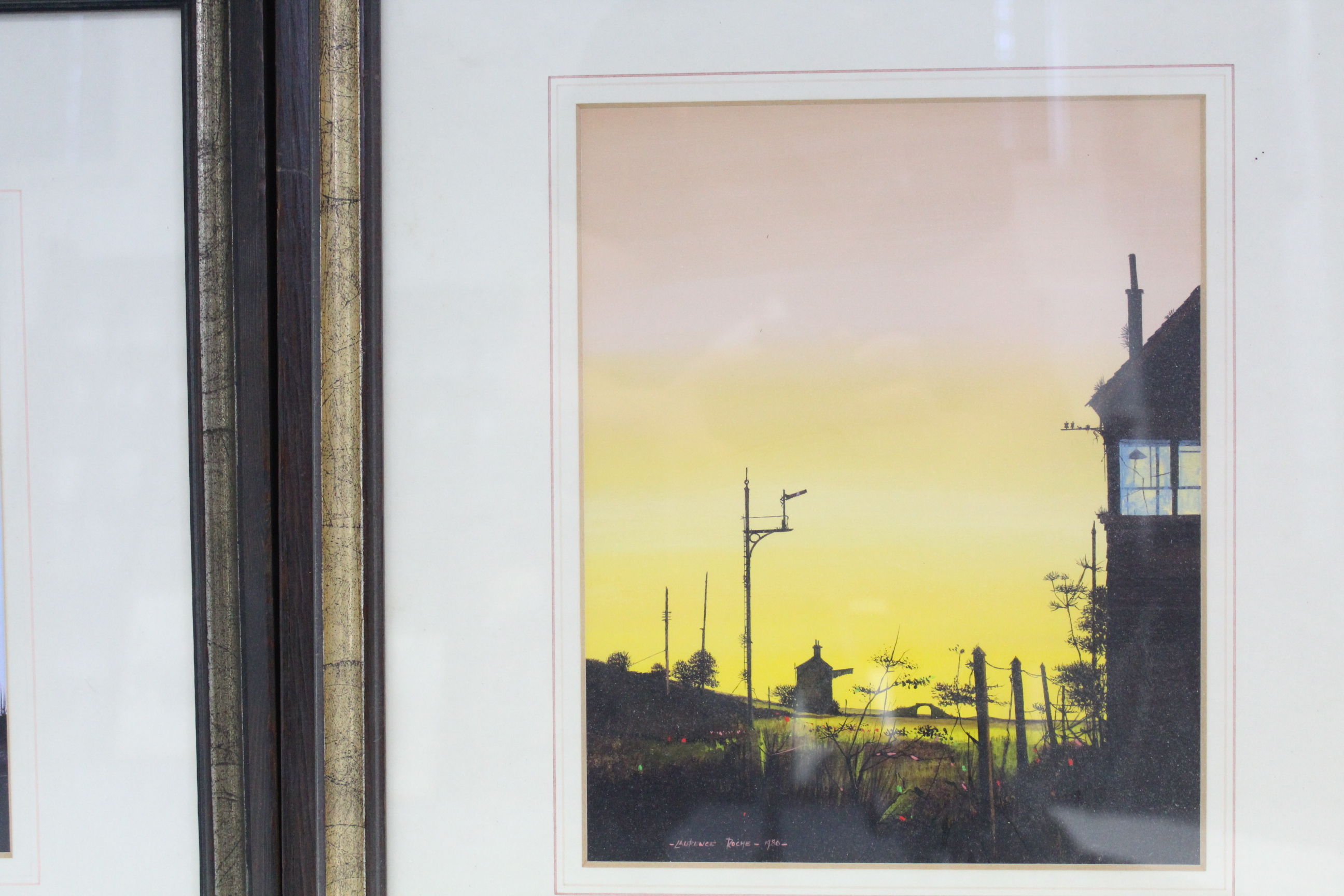 ROCHE, Laurence (Born 1944). A steam locomotive silhouetted against the evening sky, titled: “ - Image 2 of 4