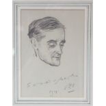 BIRLEY, Sir Oswald (1880-1952). A study of the head of a gentleman; signed with initials &