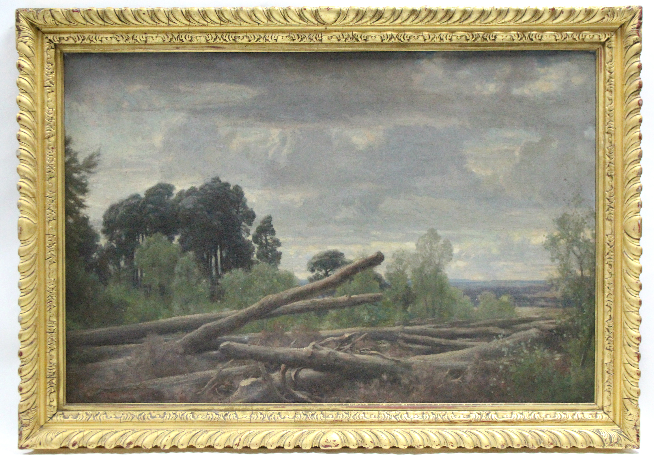 JAMES, The Honourable Walter John (1869-1932). A wooded landscape with felled trees to the fore.