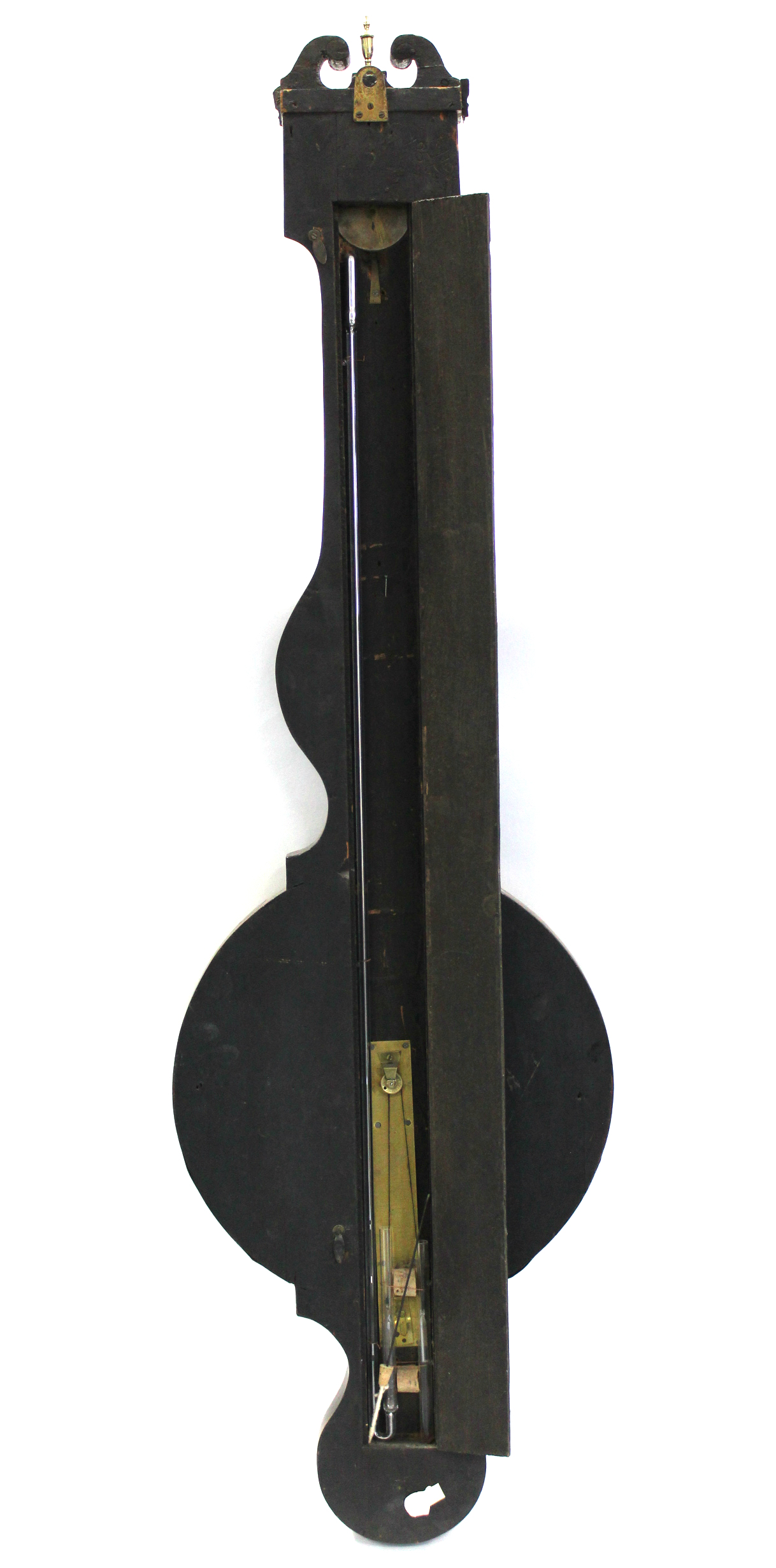 An early 19th century rosewood banjo barometer with swan-neck pediment, inset hygrometer, - Image 2 of 3