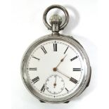 A late 19th/early 20th century quarter-repeater gent’s open-face pocket watch in metal case, the