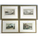 A pair of small watercolour paintings by T.H.Cooke – Kentish Villages, signed 3¾” x 5½”; & a pair of