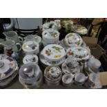 Fifty eight items of Royal Worcester “Evesham” pattern oven-to-tableware dinner, tea & kitchenware.