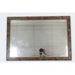 A rectangular wall mirror inset bevelled plate & with floral border, 40” x 27”; & eleven various