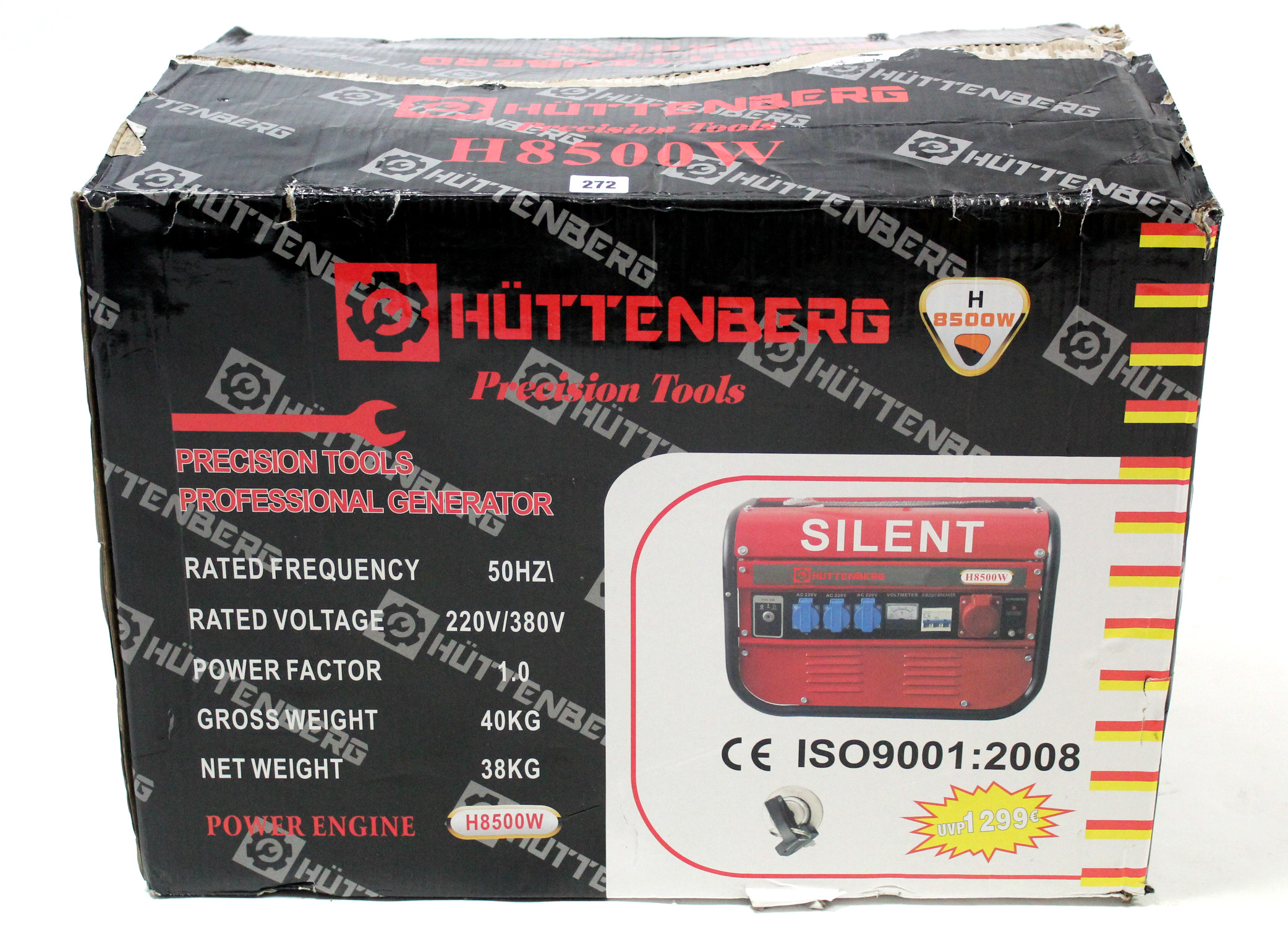 A Huttenberg “H8500W” portable generator, boxed.