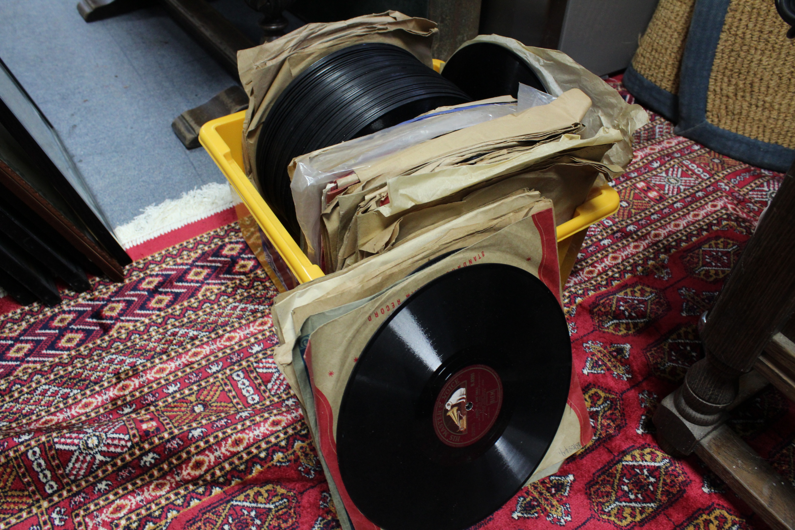 Approximately one hundred & fifty various records, contained in a walnut cabinet & loose. - Image 3 of 12