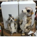 Two modern Steiff Meercat soft toys, boxed; & various board games, jig-saw puzzles, etc.
