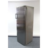 A Prestige upright fridge-freezer in silver-finish case, 69” high, w.o.