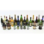 Twenty-nine various bottles of champagne, wine & spirits, all with contents