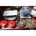 Various items of decorative pottery, metalware, etc.