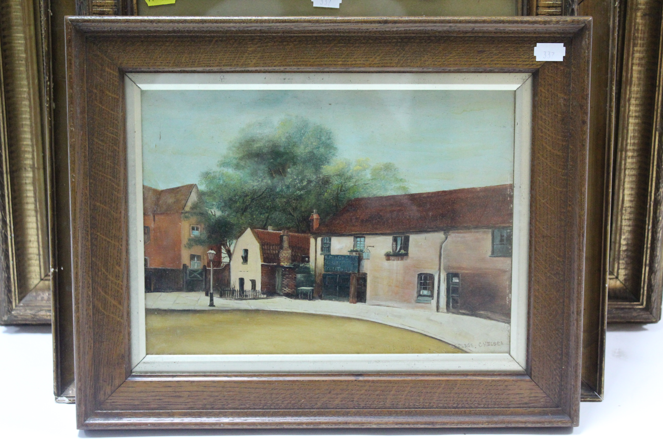 Two oil paintings on board – Chelsea street scenes, un-signed, 8½” x 11½”; a head & shoulders female - Image 2 of 13